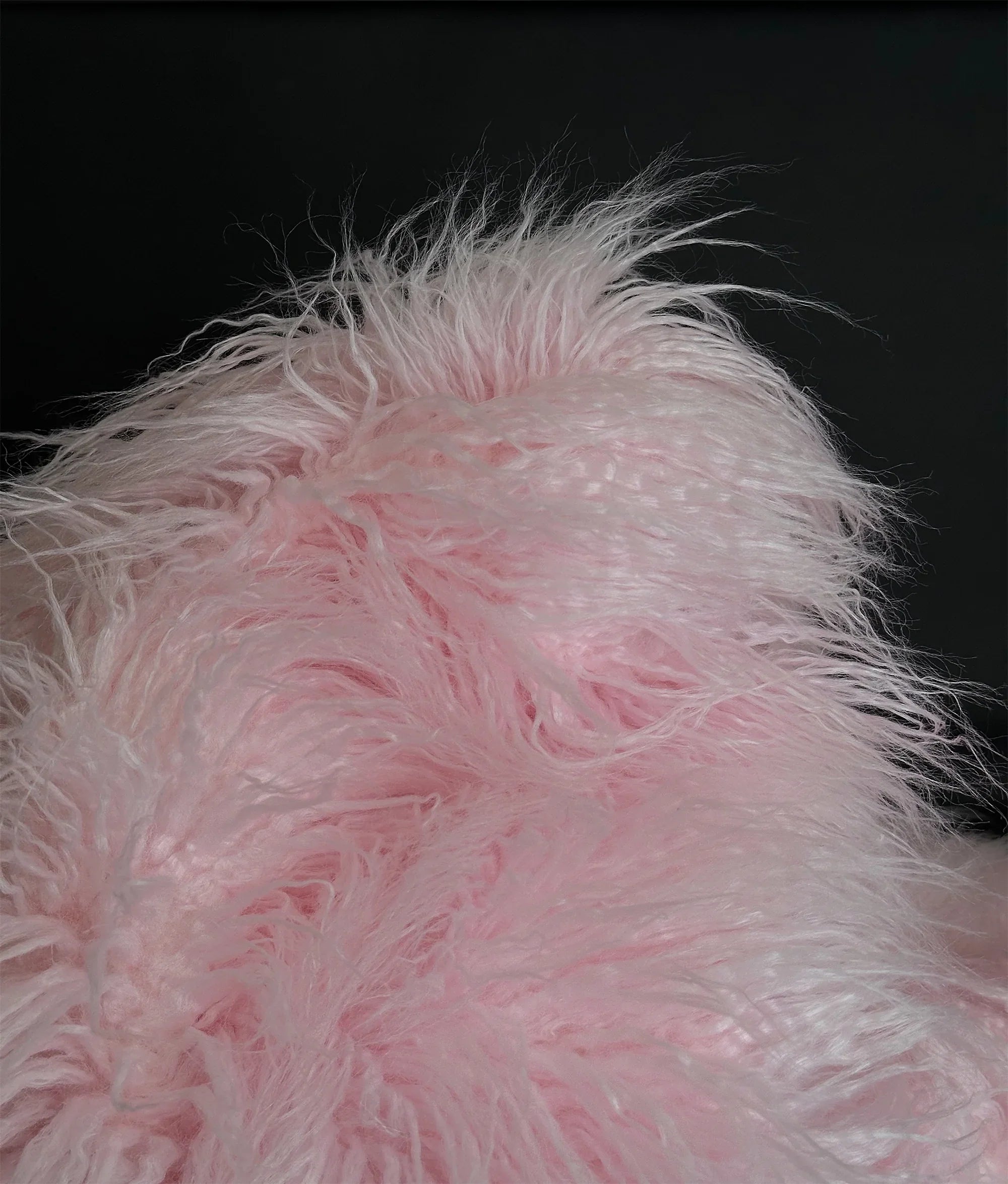 Faux Fake CURLY Yak FUR 3.5" LONG Pile Japanese Fire Retardant Yarn 2.3oz Per Yard / Craft, Sewing Cosplay 58" Wide Sold by Continuous Yard (Pink)