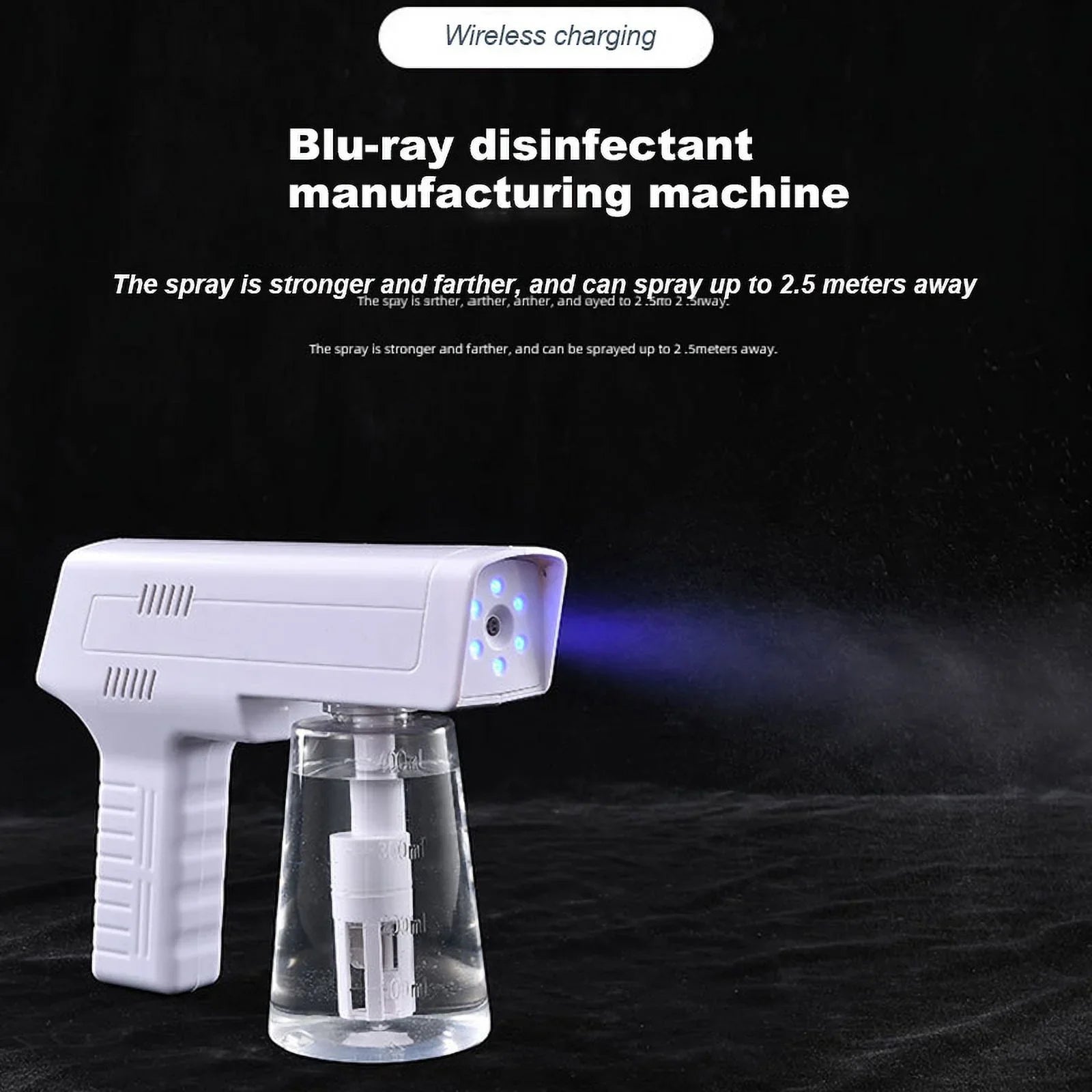 3-in-1 Disinfectant Water Maker, Electrolysis NaClO Generator, and Blue Light Disinfection Spray Gun