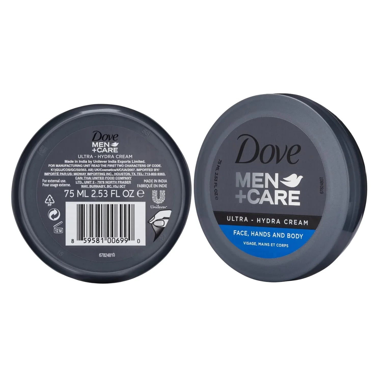 Dove Men+Care Ultra Hydra Cream Lotion, 3-In-1 Advanced Skin Care For Men, Face Cream, Hand & Body Lotion For Dry Skin, 2.53 Fl Oz (Pack Of 24)