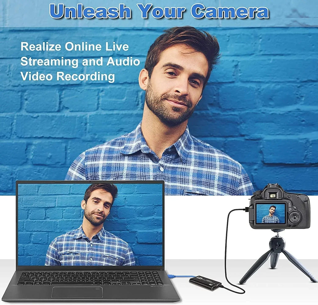 Capture Card, 4K Audio Video Capture Card, USB 3.0 Capture Adapter 1080P 60FPS Video Recorder Device for Game Recording, Works for , Streaming Live,Support X-Box/OBS/Camera/PC