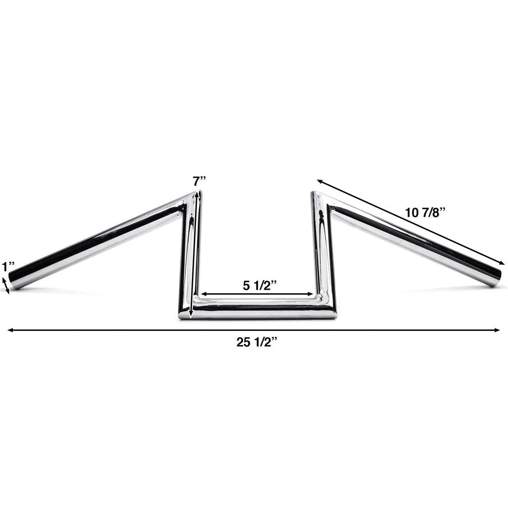 Krator Z Bars Replacement Handlebars Custom Bobber Harley Triumph Chrome 1 Inch Zee Zed Compatible with Kawasaki Vulcan Classic Limited 2000