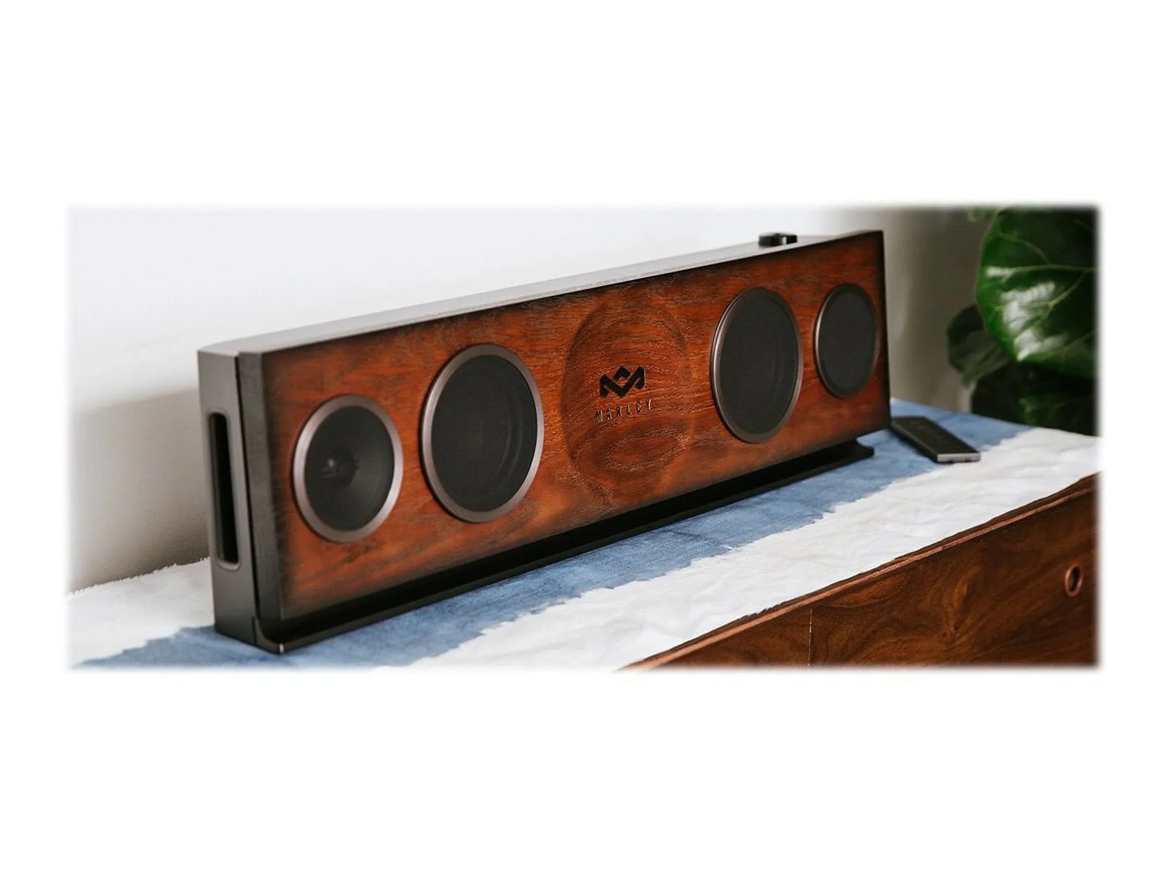 House of Marley, One Foundation Premium Home Audio Hi-Fi System, 3.5 High-Output Woofers, 2 x 1 High-Definition Tweeters, 220 Watt Stereo Power, FSC Certified Solid Oak Baffle, EM-DA002-RG Regal