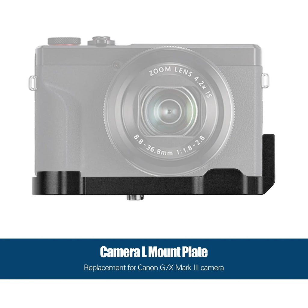 Suzicca Camera Quick Release L Mount PLatitudee with Cold Shoe 1/4 3/8 Threaded Holes Wrenches Replacement for  G7X Mark III Camera Accessories