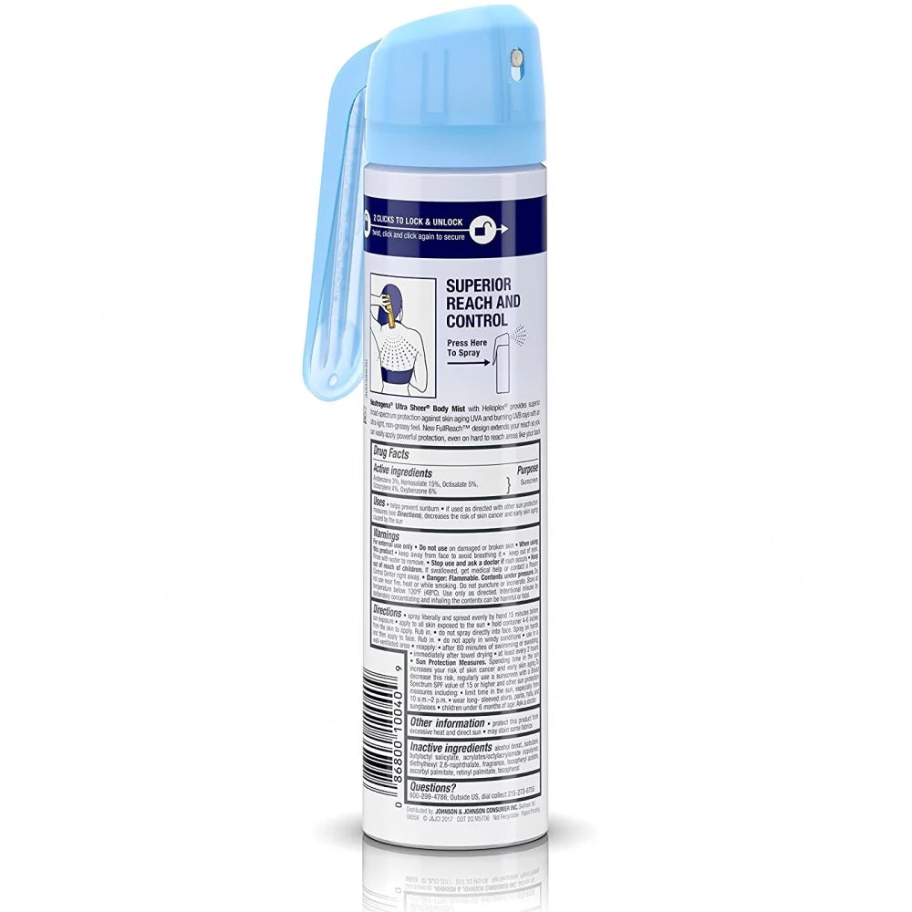 Neutrogena Ultra Sheer Spf#70 Body Mist Full Reach Spray 5 Ounce (148ml) (2 Pack)