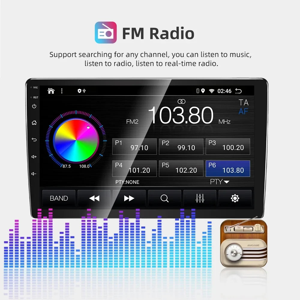 For 2011-2014 Toyota Sienna Radio, Roinvou Android Wireless CarPlay Car Stereo with Android Auto 9 Inch Touch Screen Bluetooth Car Radio Support Mirror Link GPS WiFi 2+32G