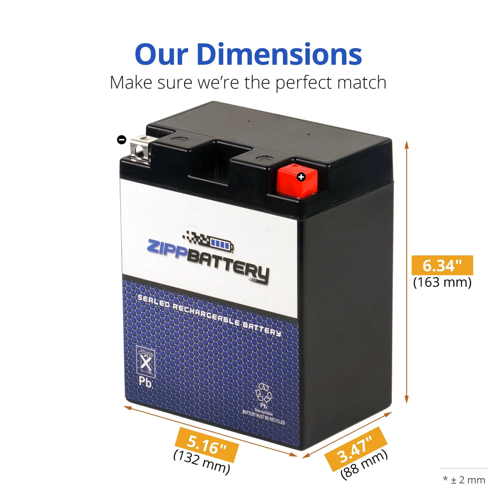 Zipp Battery YTX14AHL-BS (14AHL-BS 12 Volt,12 Ah, 210 CCA) Motorcycle Battery for Suzuki 750cc Gsx-r750 1987