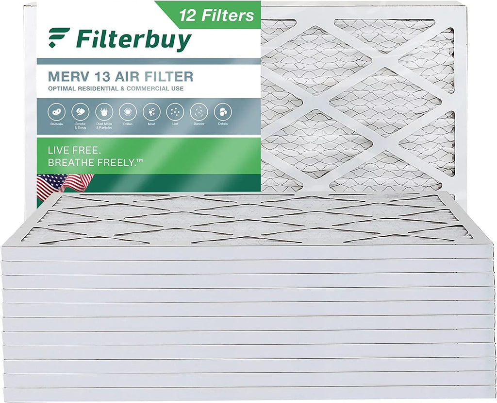 Filterbuy 16x36x1 MERV 13 Pleated HVAC AC Furnace Air Filters (12-Pack)