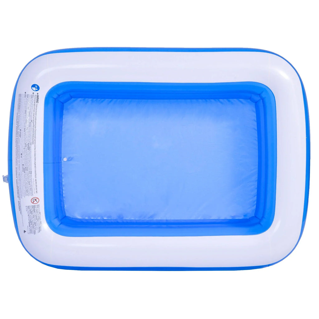 6.5' Blue and White InfLatitudeable Rectangular Swimming Pool
