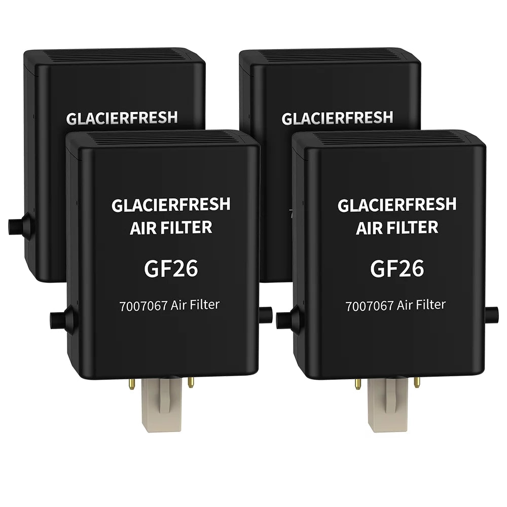 GLACIER FRESH Air Filter Replacement for Refrigerator 7007076 Air Filter, 4 Pack