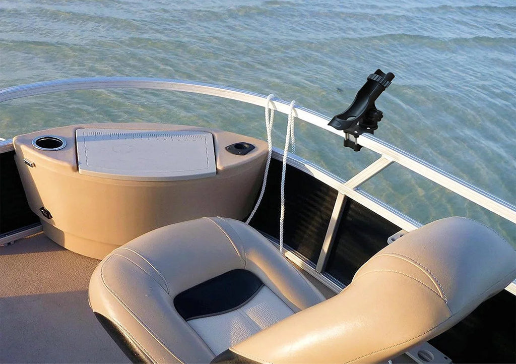 BroCraft Pontoon Boat Rod Holder / Power Lock Adjustable Rod Holder With Square/Rail Mount