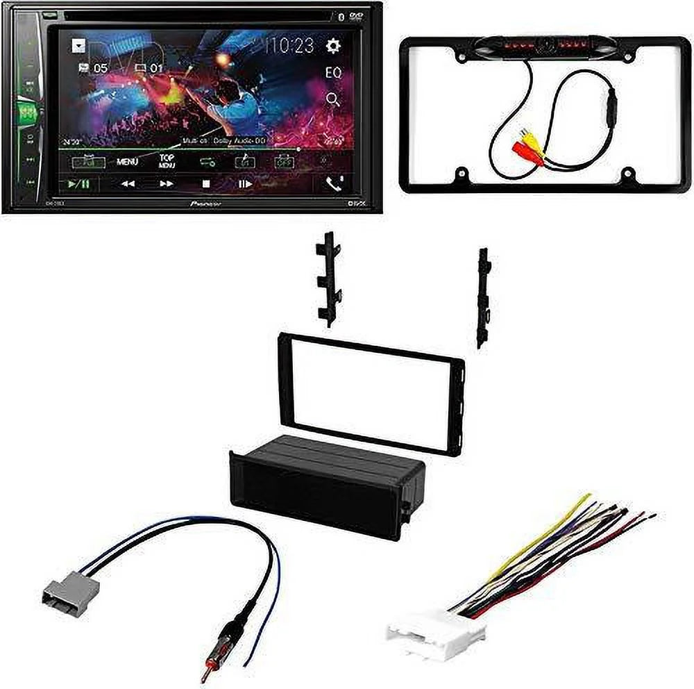 KIT4923 Bundle for 2013-2016 Chevy City Express W/ Pioneer AVH-241EX Double DIN Car Stereo with Bluetooth/Backup Camera/InstalLatitudeion Kit/in-Dash DVD/CD AM/FM 6.2" Touchdisplay Digital Media Receiver