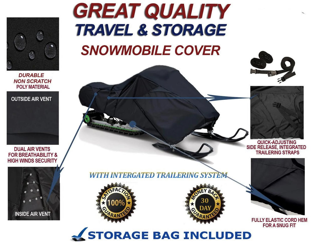 300D Snowmobile Travel and Storage Cover Compatible for 2007-2007 Ski Doo Bombardier GSX Sport 2-TEC 600 HO SDI Sleds. Slush and Mud Protection