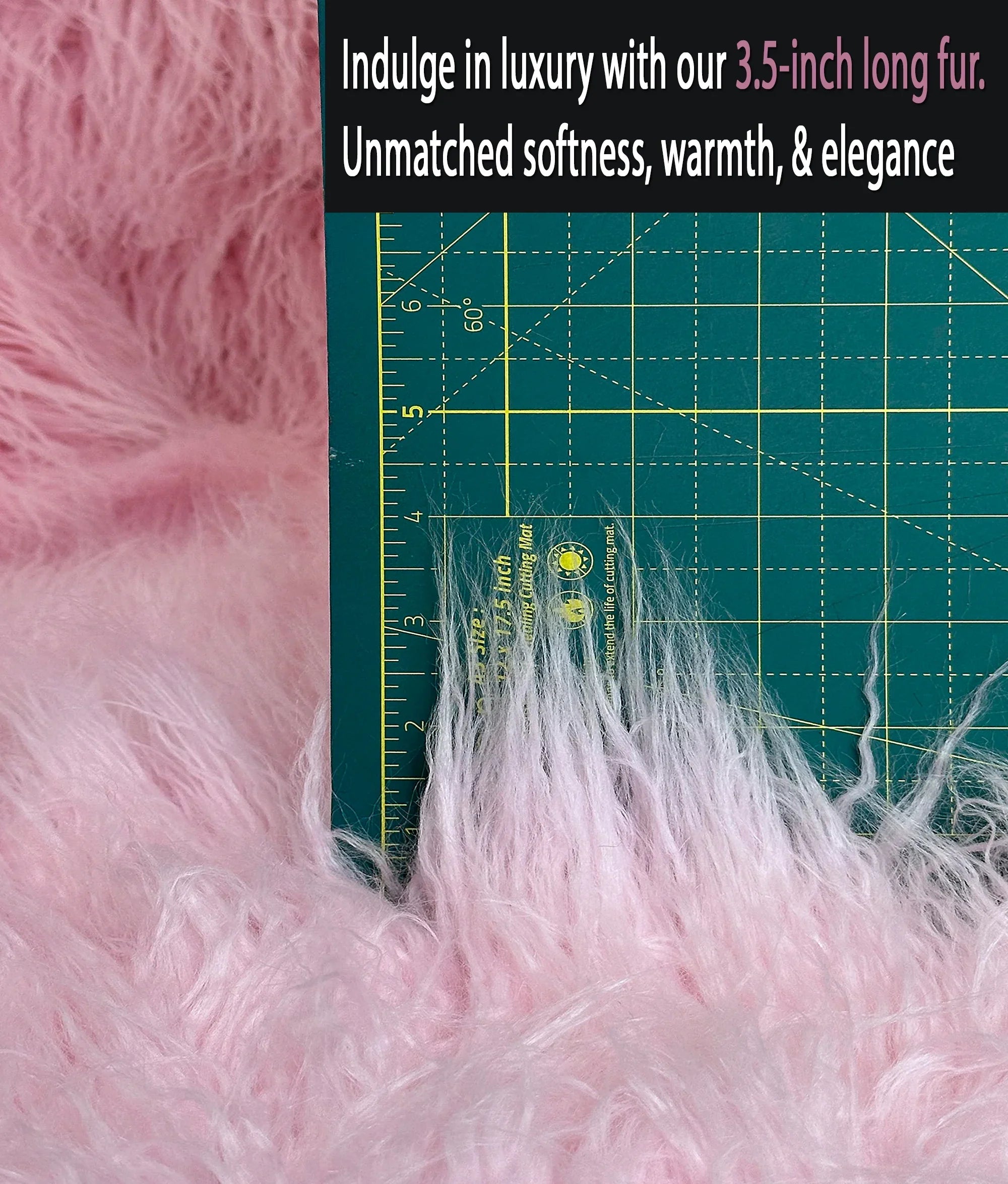 Faux Fake CURLY Yak FUR 3.5" LONG Pile Japanese Fire Retardant Yarn 2.3oz Per Yard / Craft, Sewing Cosplay 58" Wide Sold by Continuous Yard (Pink)