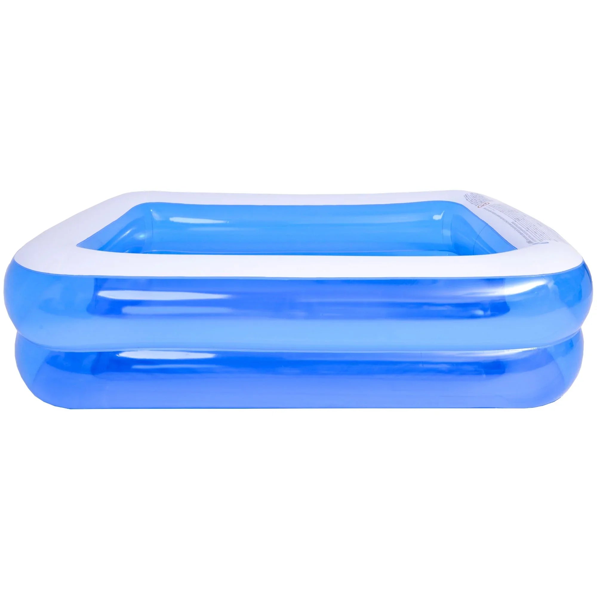 6.5' Blue and White InfLatitudeable Rectangular Swimming Pool