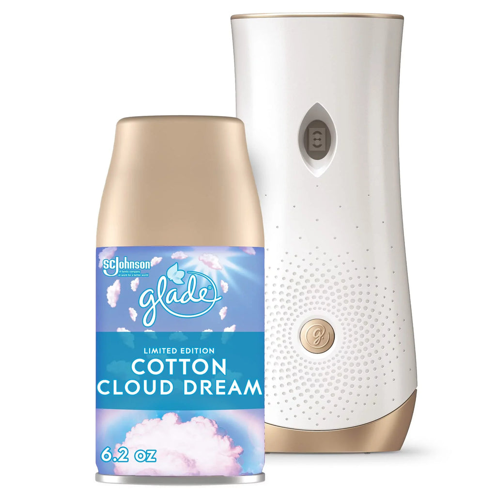 Glade Automatic Spray Refill And Holder Kit, Air Freshener For Home And Bathroom, Cotton Cloud Dream, 6.2 Oz