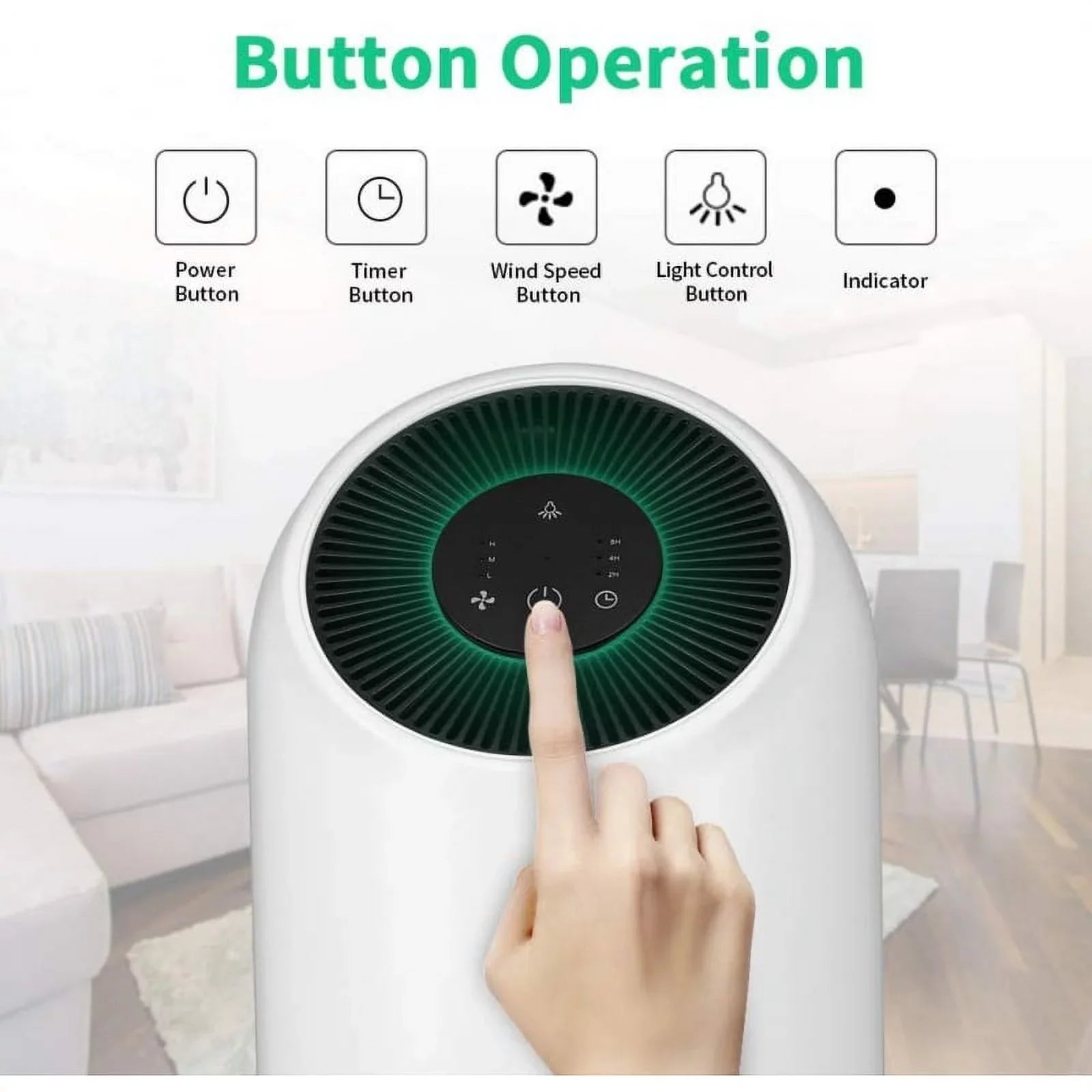 Honati Air Purifiers for Allergy and Asthma Pets Smoker (199 Sq.ft) Portable 26dB Quiet H13 MERV17 AP2201I Fillo