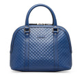 Pre-Owned Authenticated Gucci Medium Microguccissima Dome Satchel Calf Leather Blue Unisex (Good)