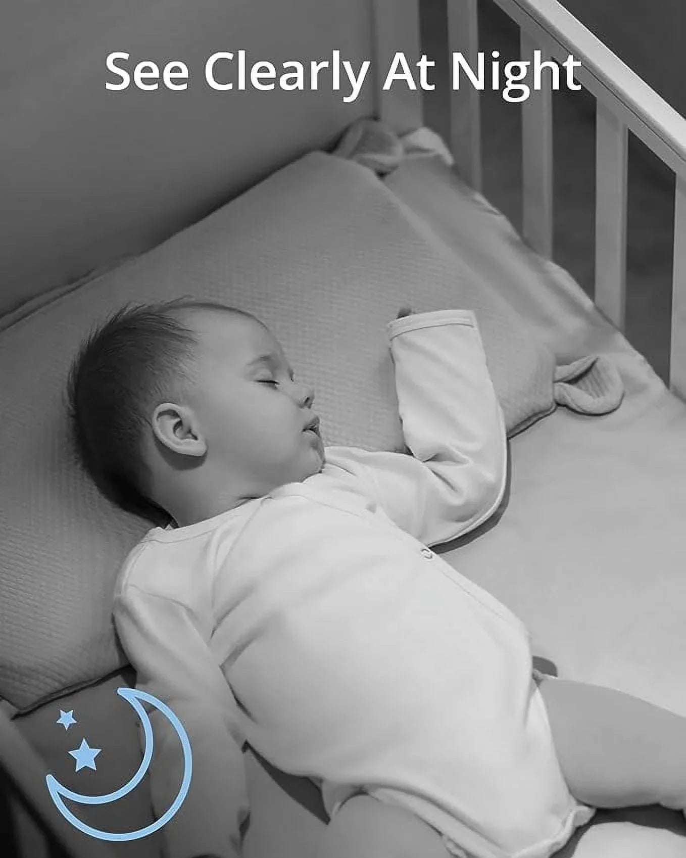 Open Box Eufy Security Wi-Fi Baby Monitor Security Camera 2K Pan Tilt T8360 - White