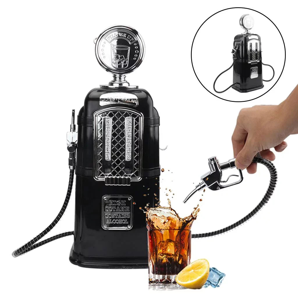 Dual Gas Station Dispenser Gas Pump Vodka Beverage Dispenser Black