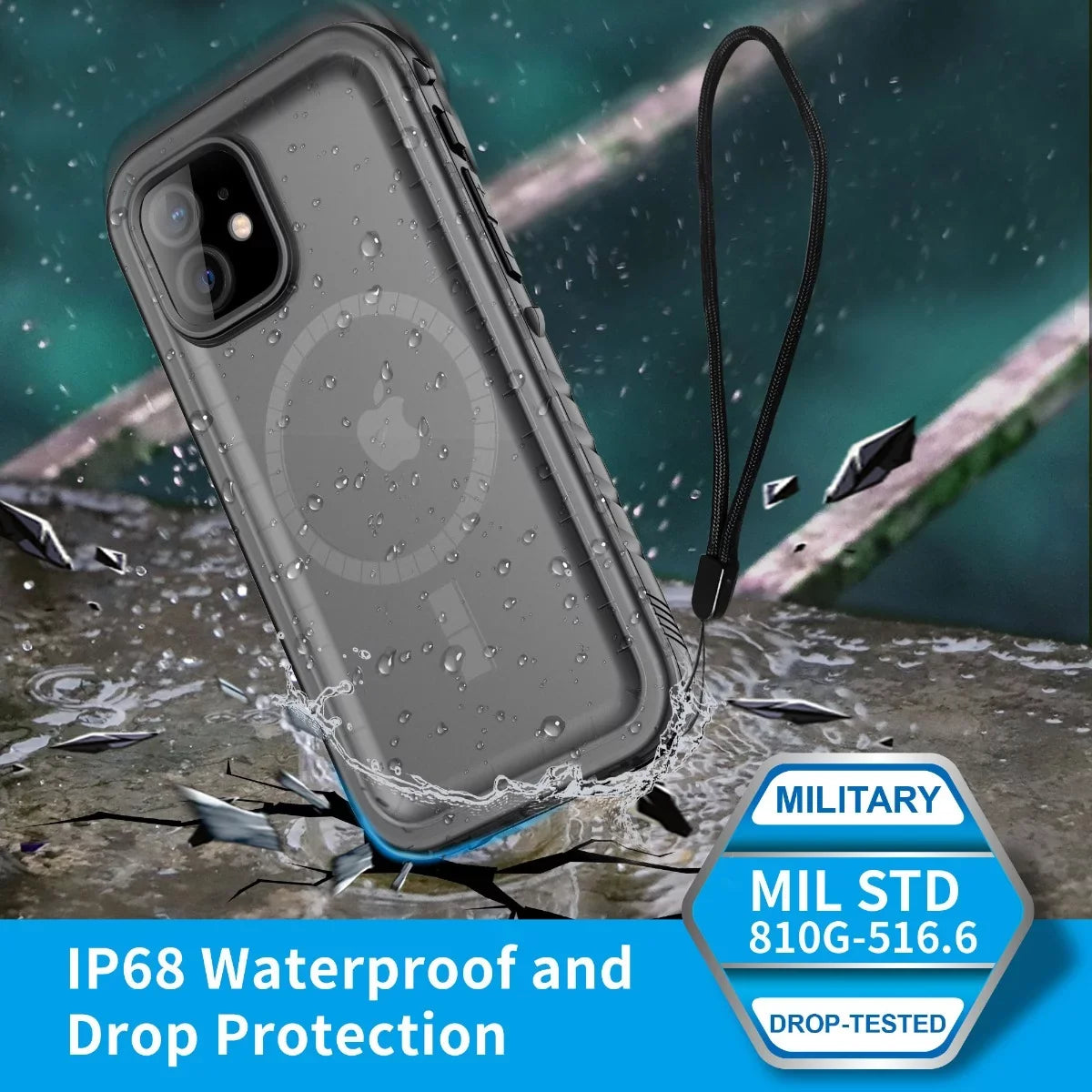 SPORTLINK Waterproof Case for iPhone 12, 12 Pro with MagSafe Support Underwater Diving Swimming