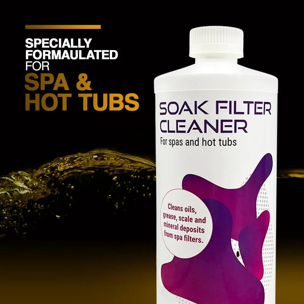 Puri Tech Spa Soak Filter Cleaner 6 Pack Effectively Removes Minerals and Oils from Spa and Hot Tub Filter Cartridges 32oz