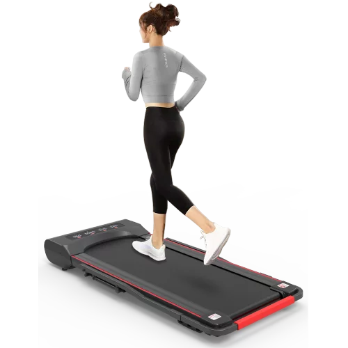 Under Desk Walking Pad Treadmill Foldable with Handlebar Remote Controll
