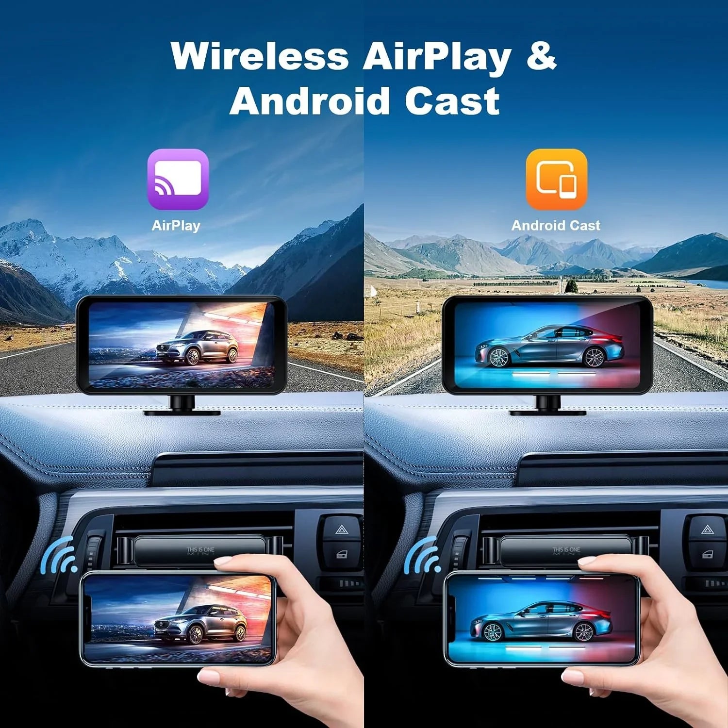 VVCAR MC25 Wireless CarPlay with 4K Dash Cam Front 6.25" Touch Screen Android Auto, Car Stereo with AirPlay GPS Navigation FM/BT/AUX