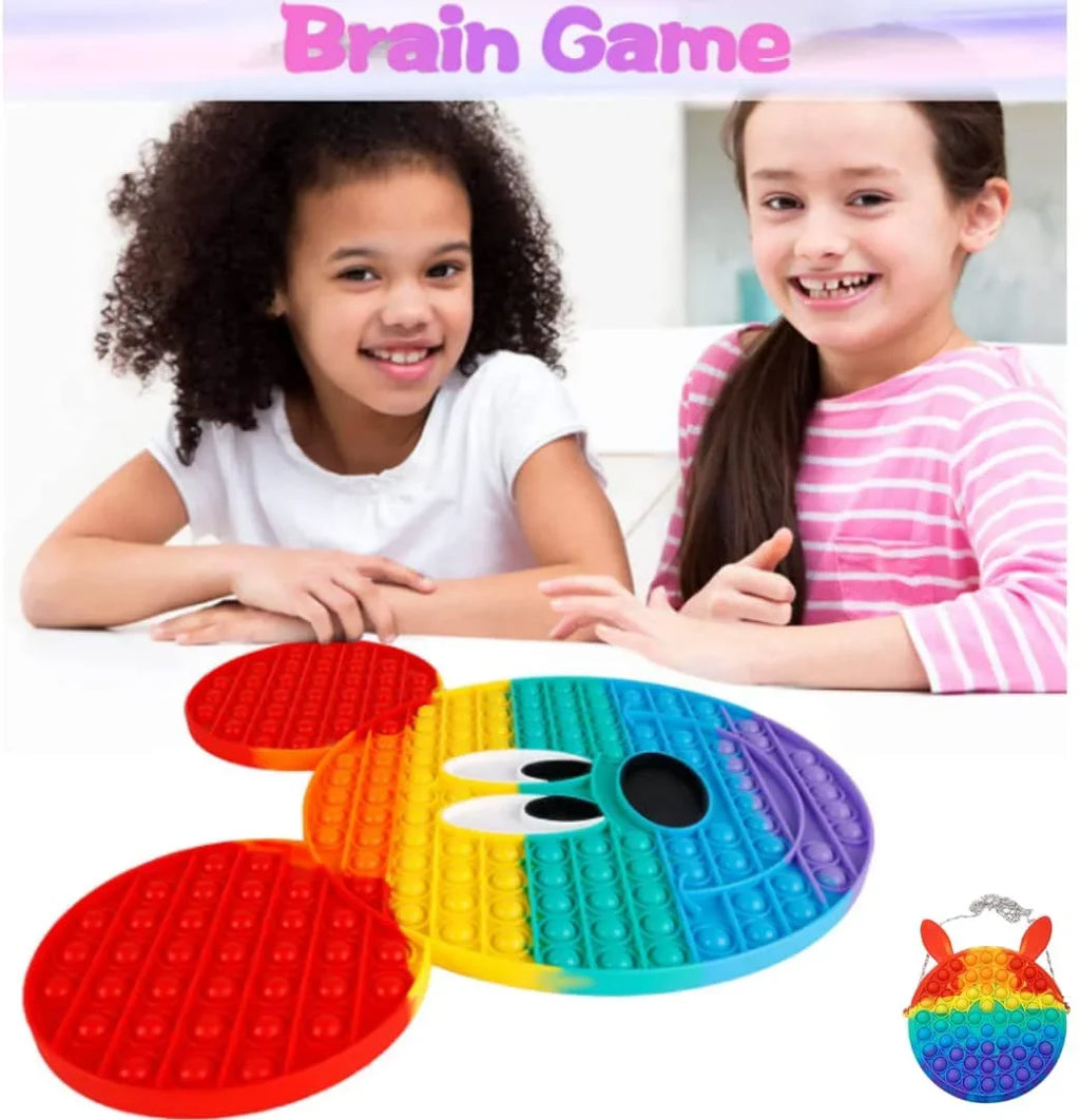 Large Red Rainbow Mouse Popits with Matching Popits Handbag, Perfect Gifts for Women and Teens