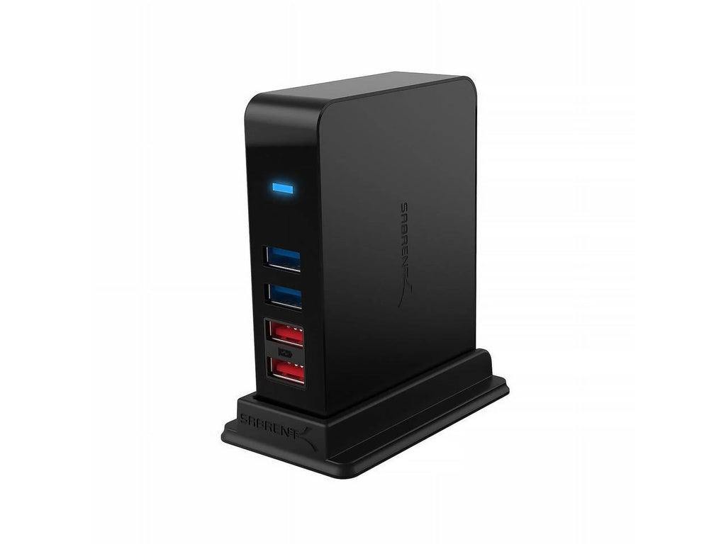 SABRENT 7 Port USB 3.0 HUB + 2 Charging Ports with 12V/4A Power Adapter [Black] (HB-U930)