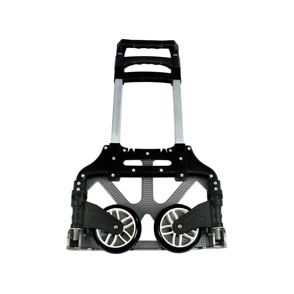 SEGAWE Compact Folding Aluminium Hand Trolley Dolly Push, Black, Luggage Carts.