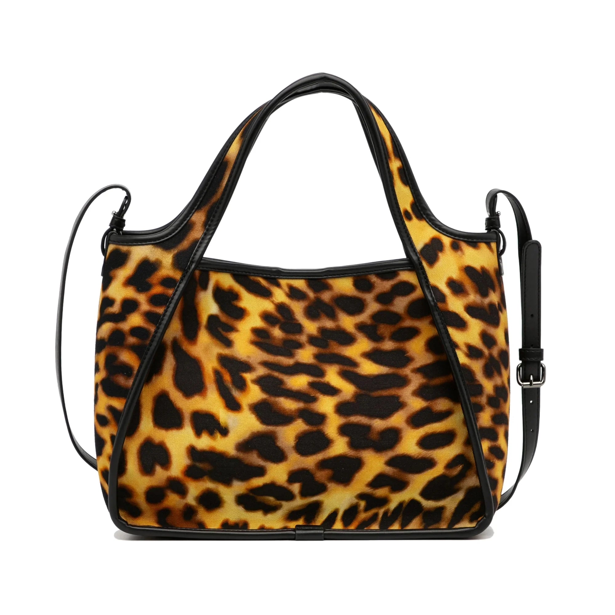 Pre-Owned Authenticated Stella McCartney Animal Print Logo Satchel Canvas Fabric Brown Unisex (Good)