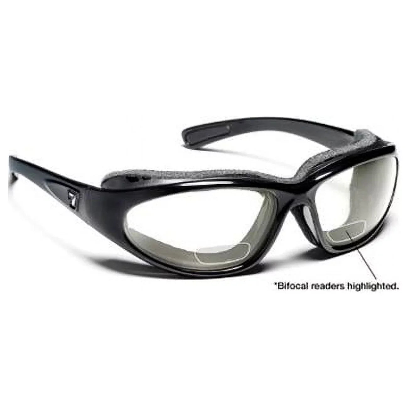 7eye 140540F Bora Sharp View Clear Plus 2.50 Reader Sunglasses- Glossy Black - Medium & Extra Large