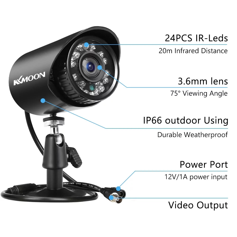 2.0MP 1080P F Security Analog Camera with 4pcs 1080P, Infrared Night Vision, Motion Detection, Outdoor Waterproof CCTV Surveillance Camera NTSC System
