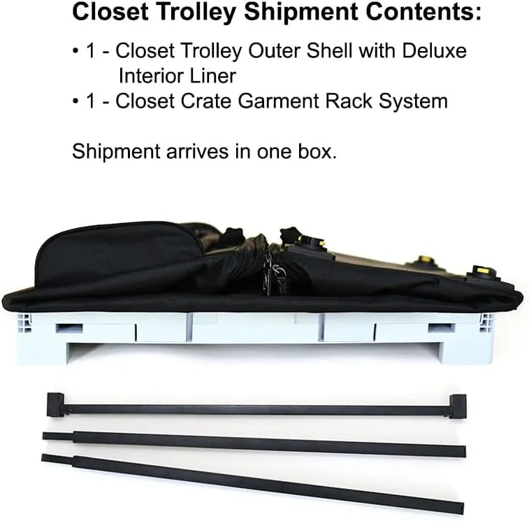 YFbiubiulife Collapsible Rolling Dance Bag w/No-Lean Garment Rack - BLACK