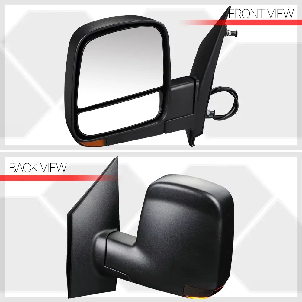 For 2008-2018 Chevy Express/GMC Savana Left Driver Side Door Mirror Heated+Power Operated Rear View Door Espejos with Turn Signal 09 10 11 12 13 14 15 16 17