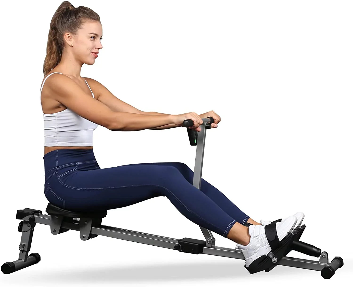 YSSOA Fitness Rowing Machine Rower Ergometer, Digital Monitor and 260 lbs of Maximum Load, Black