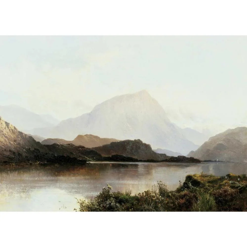 De Breanski, Alfred 18x14 Black Modern Framed Museum Art Print Titled - The Hills of Loch Lomond