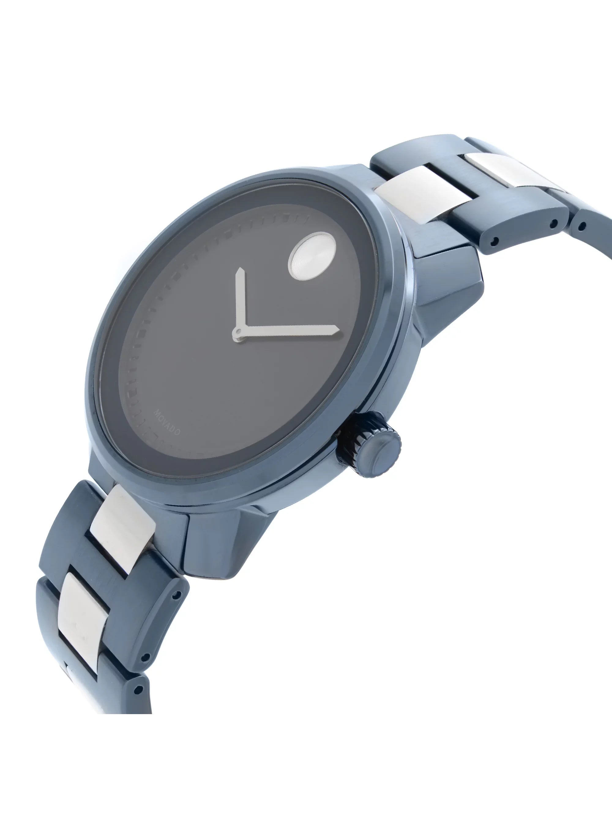 Movado Bold 42.5mm Blue Ion PLatitudeed Stainless Steel Quartz Mens Watch 3600422