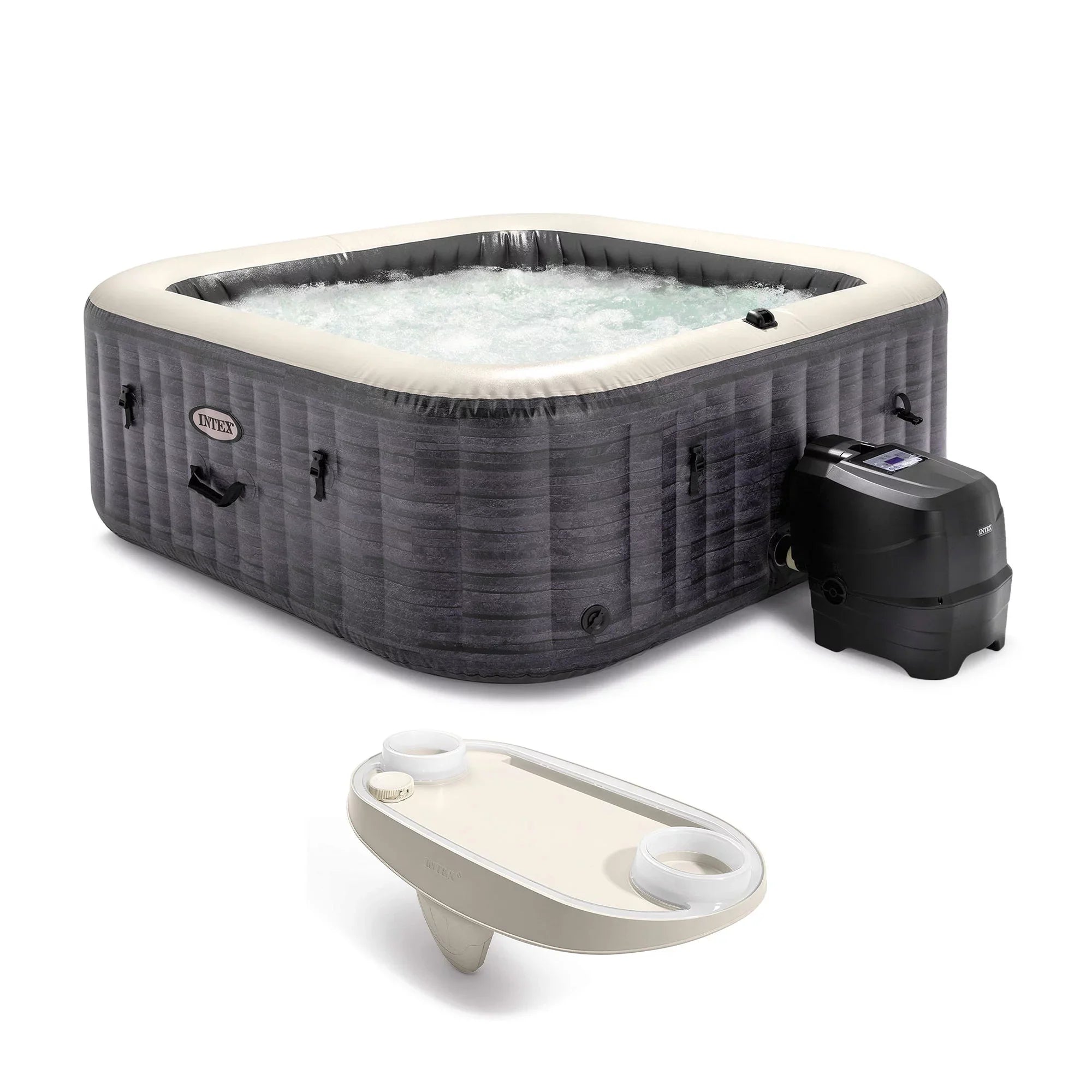 Intex PureSpa Plus Greystone InfLatitudeable Hot Tub, 94 x 28", with Phone Tray