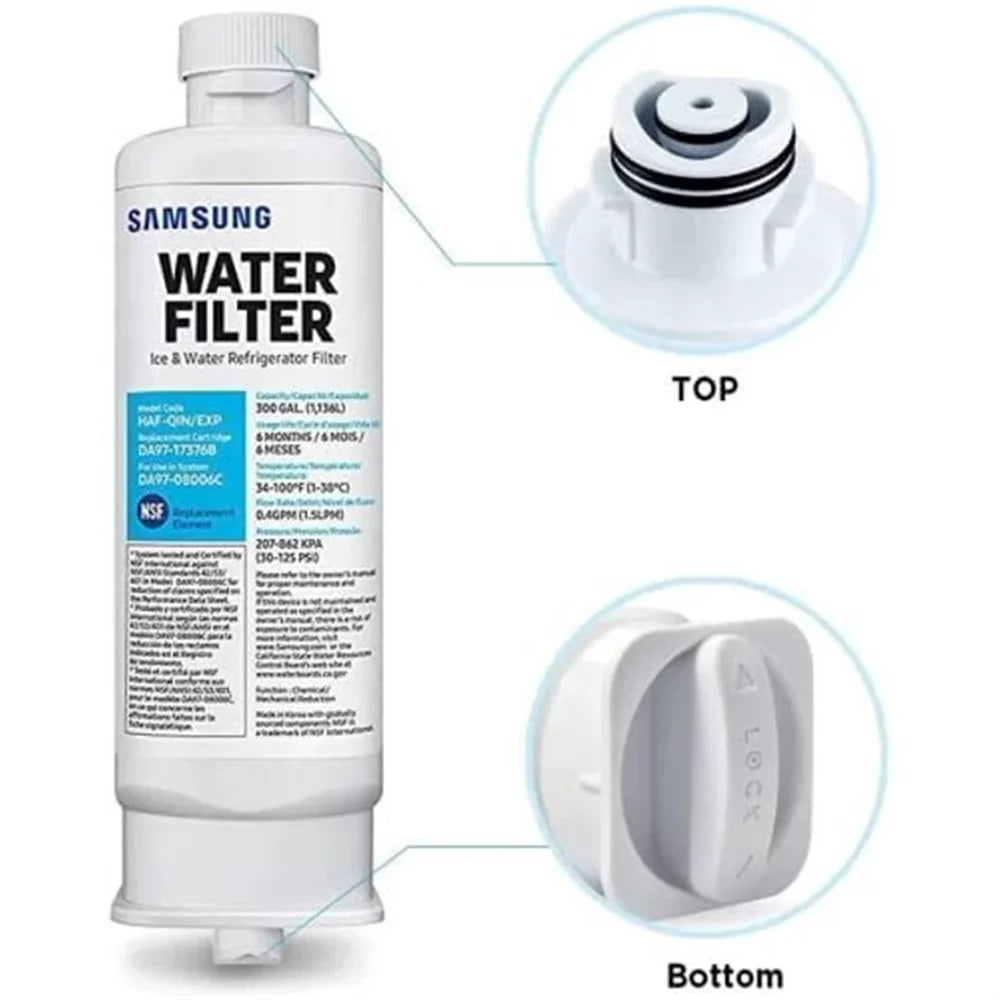 3 PACK DA97-17376B,DA97-08006C,HAF-QIN,HAF-QIN/EXP Refrigerator Water Filter Replacement