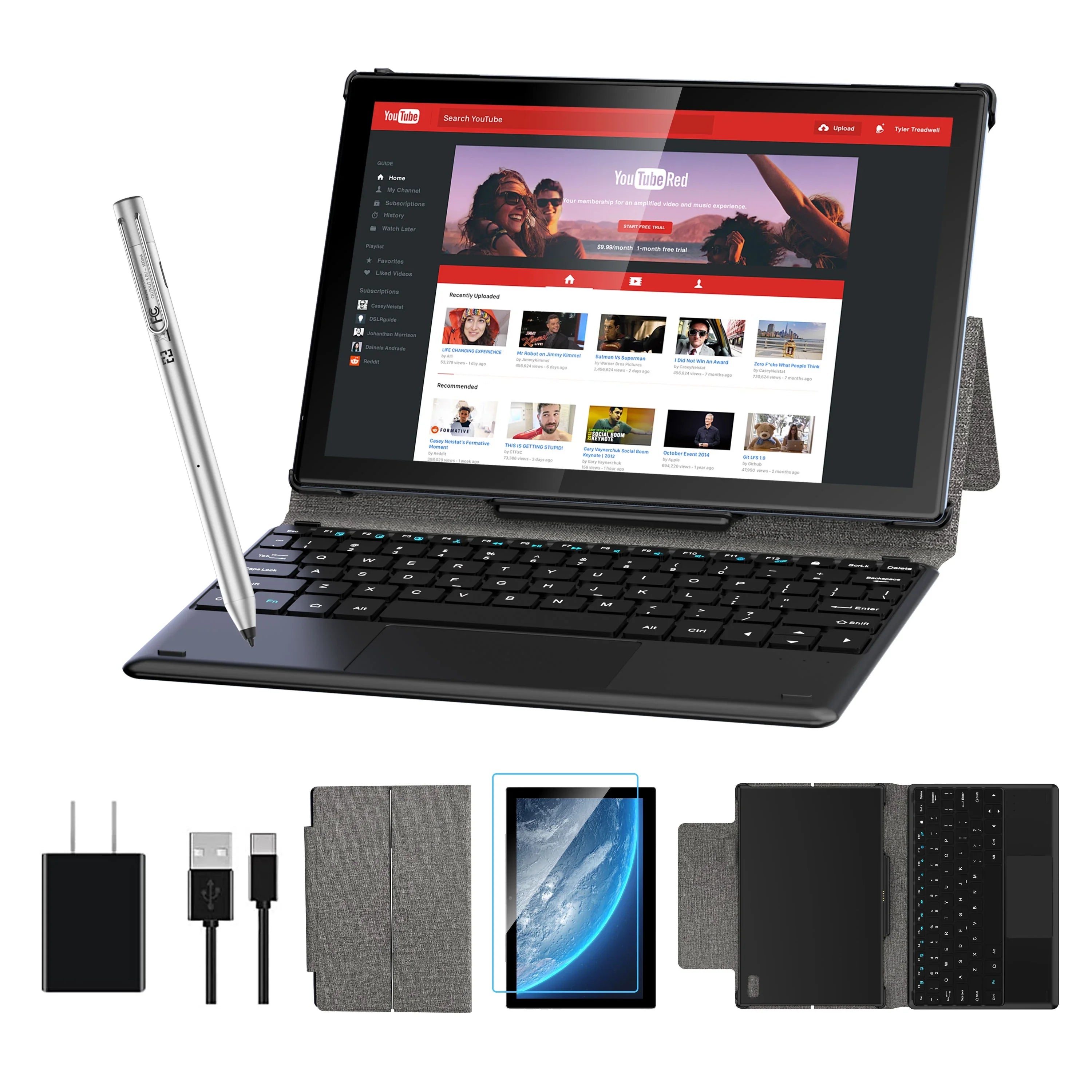 BYYBUO 10.1" Android 12 Tablet: Your Entertainment Hub, FM Radio, Full HD Display, Bluetooth
