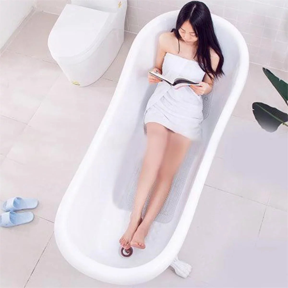 Gemdeck Full Body Bath Pillow Bathtub Mat Pillow Non-Slip Spa Bath Cushion, 49×14 inch