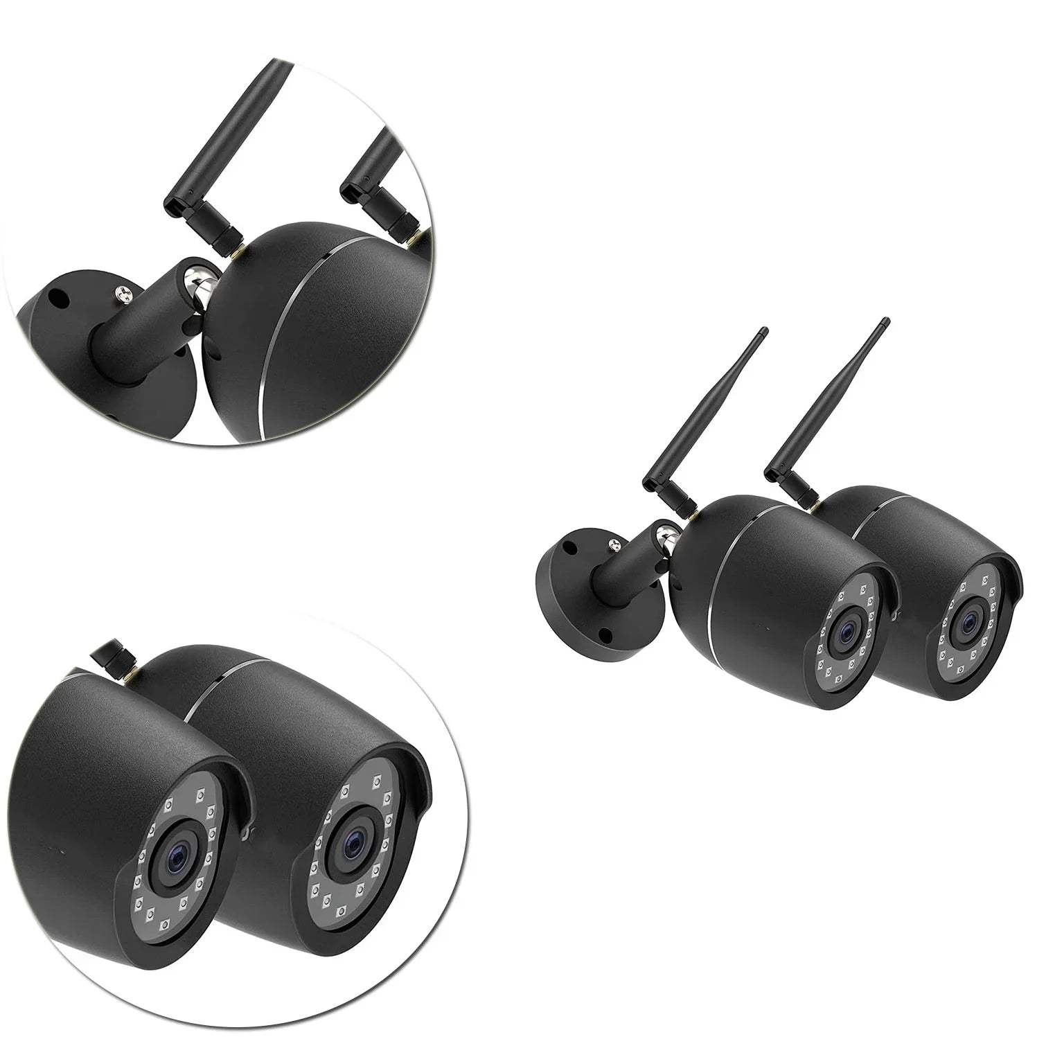 Security Cameras, 2 Pack 1080P WiFi Full Metal Case Cameras for Home Security Outdoor Waterproof Bullet Camera Two-Way Audio, Motion Detection Alert