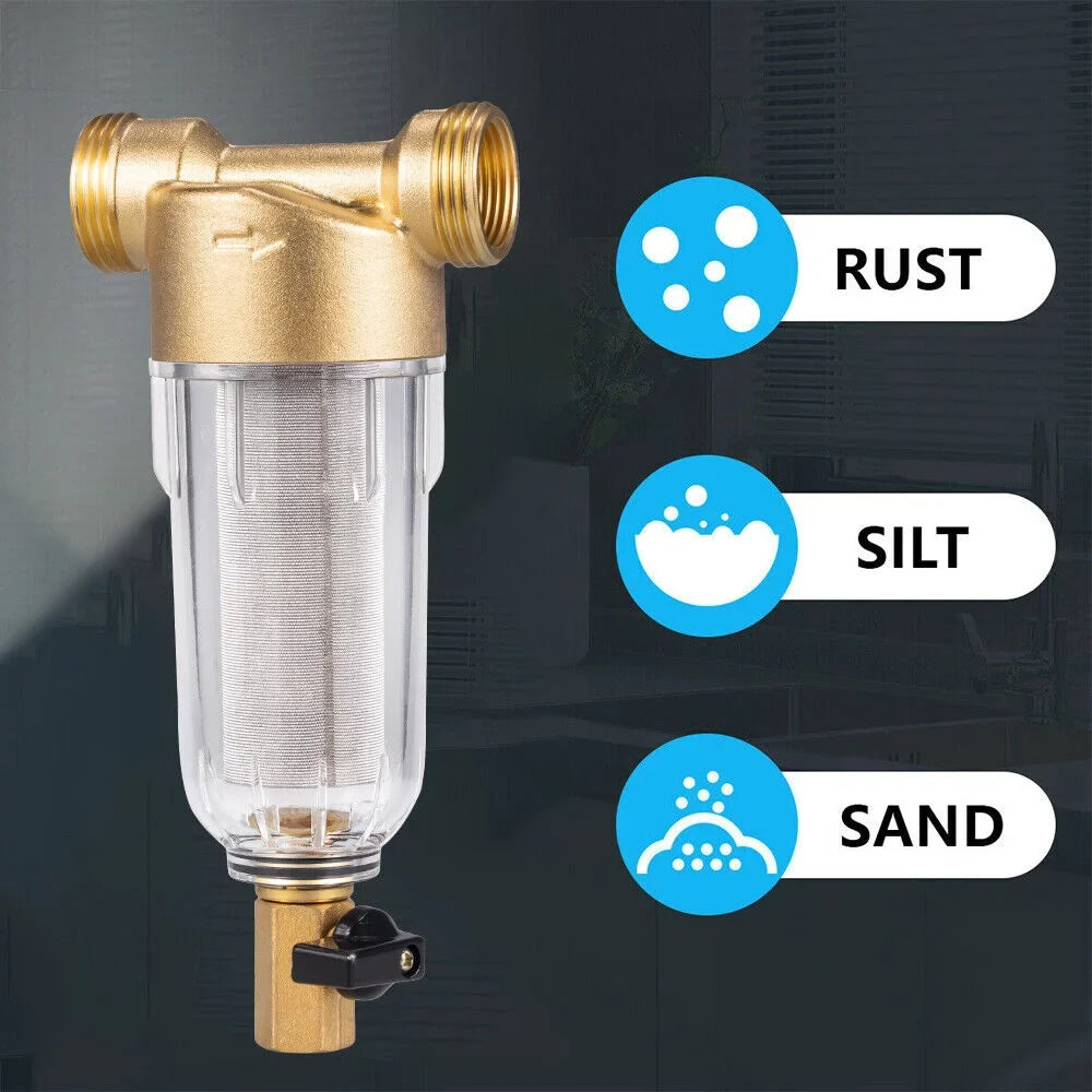 Jahy2Tech Primary Water Pre-Filter Rust Prevention Washable Fits All Pipes Easy Maintenance