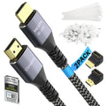 Short 8K HDMI 2.1 Certified Cable 2 Feet (2 Pack) 48Gbps High Speed Ultra HD Braided Cord, 8K@60Hz 4K@120Hz eARC HDR