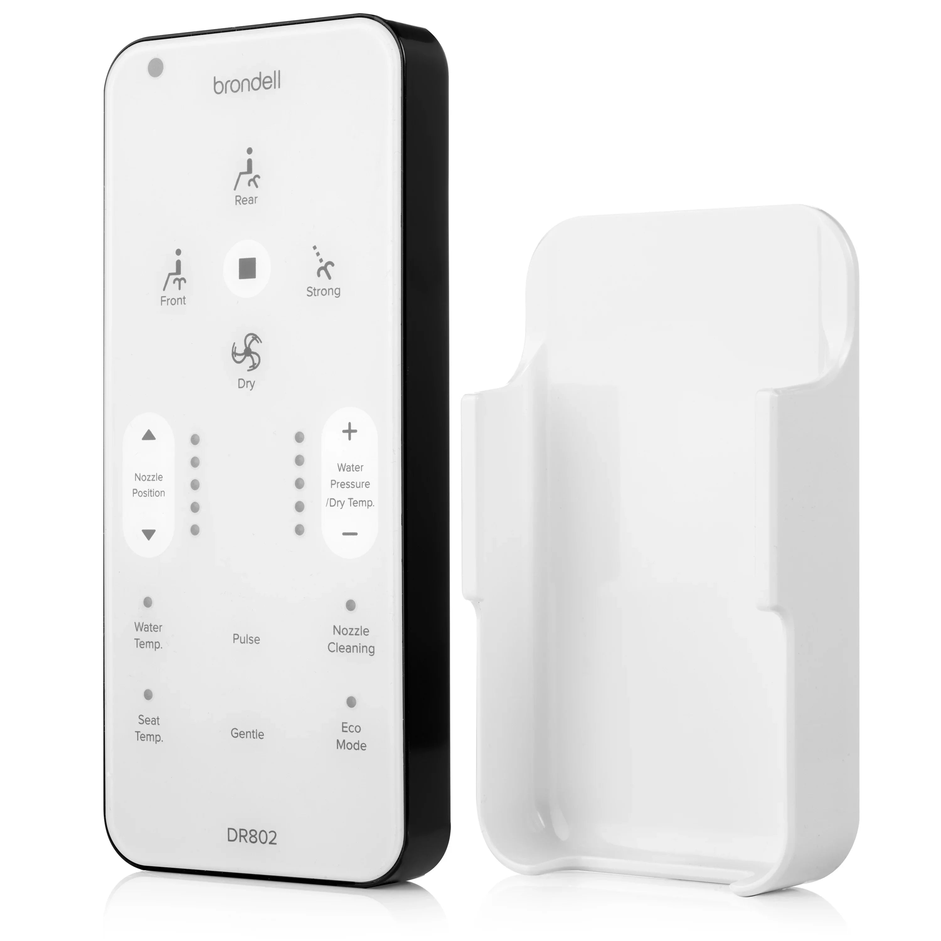 Brondell Swash DR802 Advanced Bidet Toilet Seat with Remote Control, Round White