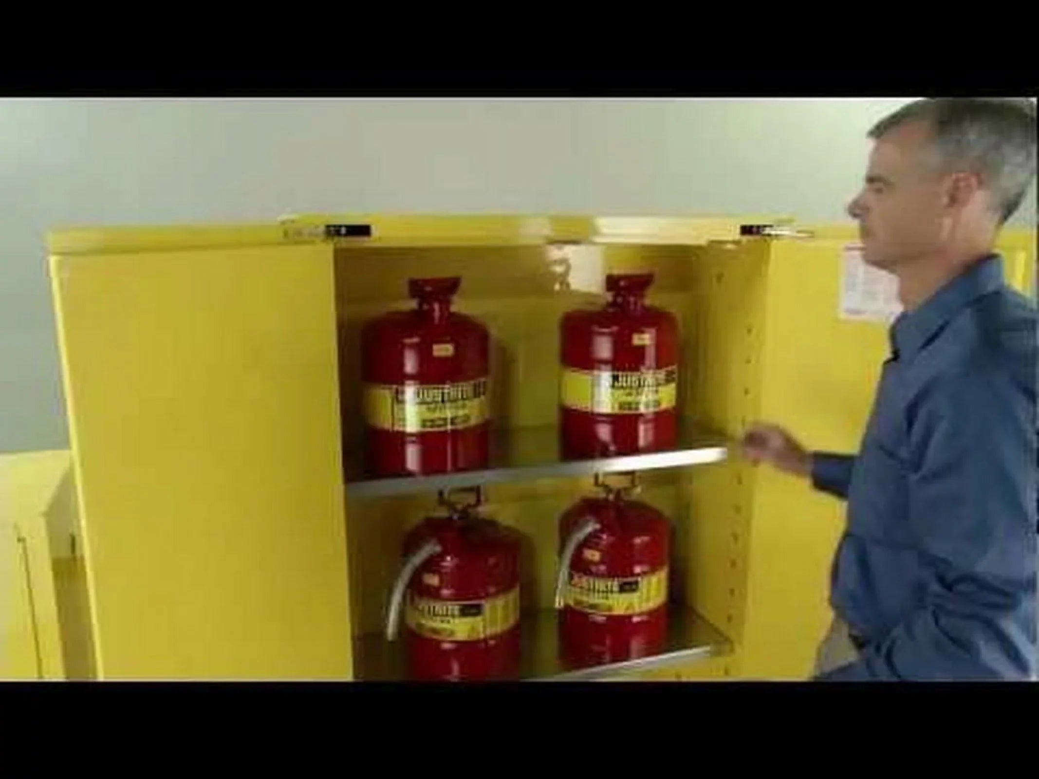 Justrite Yellow Countertop & Compact Cabinets, Manual-Closing Cabinet, 4 Gallon - 1 EA (400-890400)