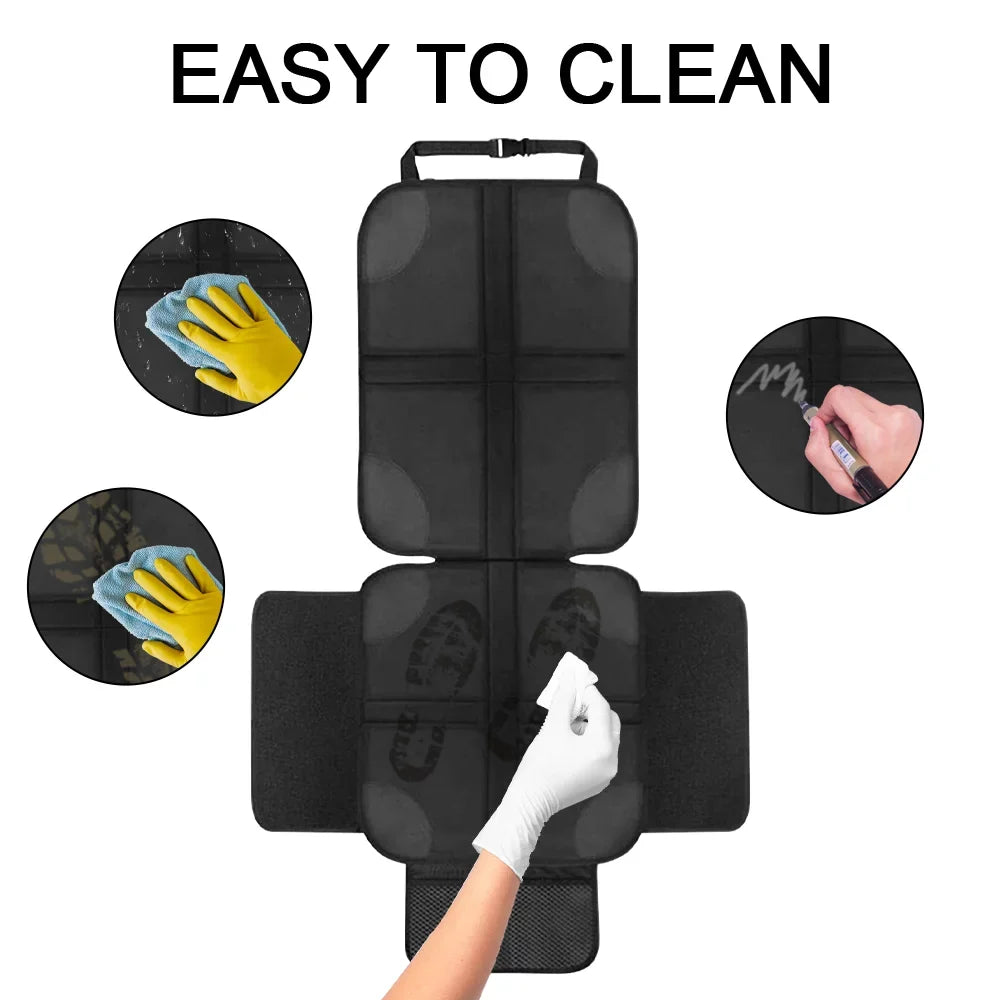 2Pack Car Seat Protector Protect Child Seats with Thickest Padding and Non-Slip Backing Mesh Pockets for Baby and Pet