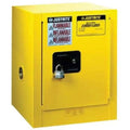 Justrite Yellow Countertop & Compact Cabinets, Manual-Closing Cabinet, 4 Gallon - 1 EA (400-890400)