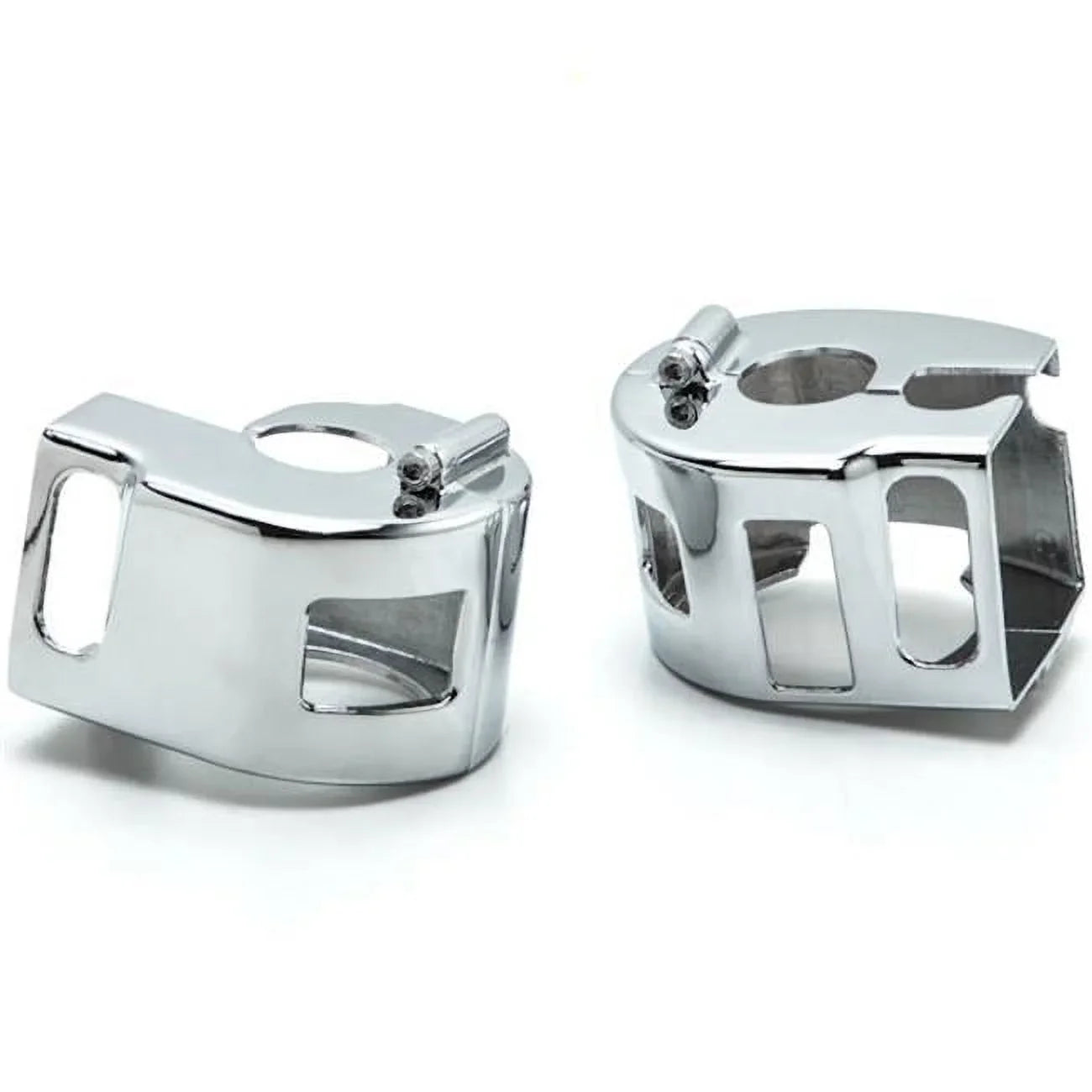 Krator  Yamaha Road Star V-Star 650 Kawasaki Vulcan 1500 1600 Custom Handlebar Switch Housing Cover Kit - Chrome
